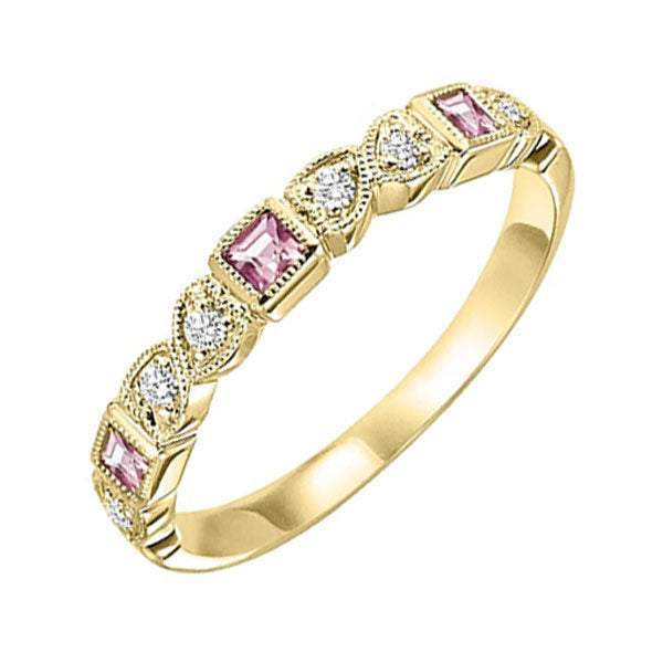 10k yellow gold stackable bezel alexandrite band (1/10 ct. tw.)