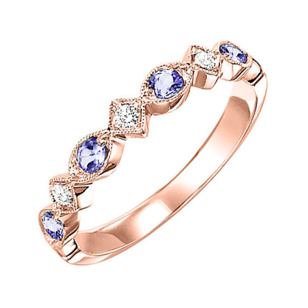 10k rose gold stackable prong alexandrite band (1/20 ct. tw.)