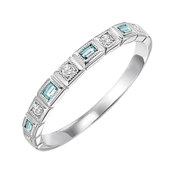 14k white gold stackable bezel aquamarine band (1/12 ct. tw.)