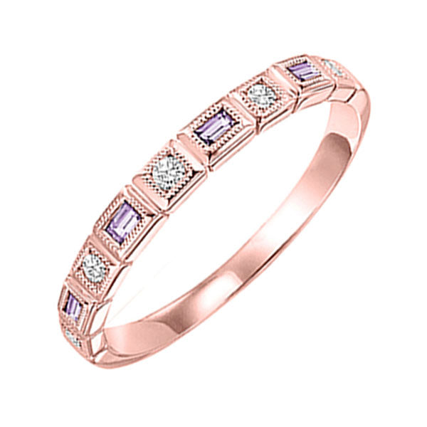 14k rose gold stackable bezel alexandrite band (1/10 ct. tw.)