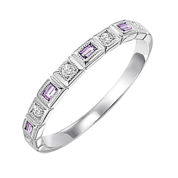 14k white gold stackable bezel alexandrite band (1/10 ct. tw.)