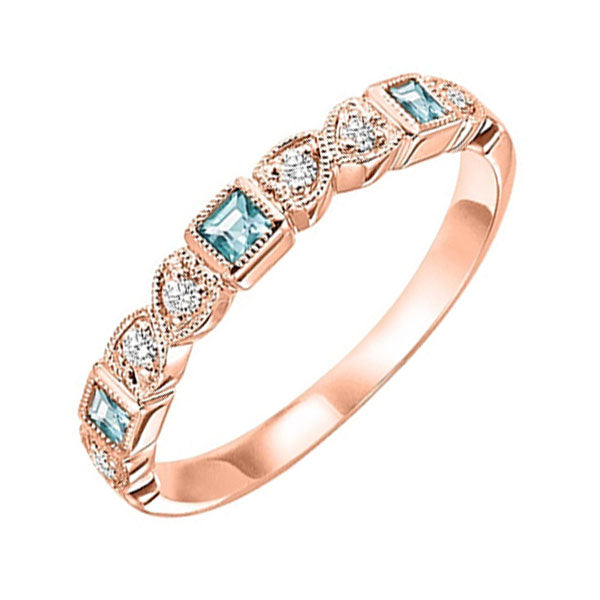 14k rose gold stackable bezel aquamarine band (1/12 ct. tw.)