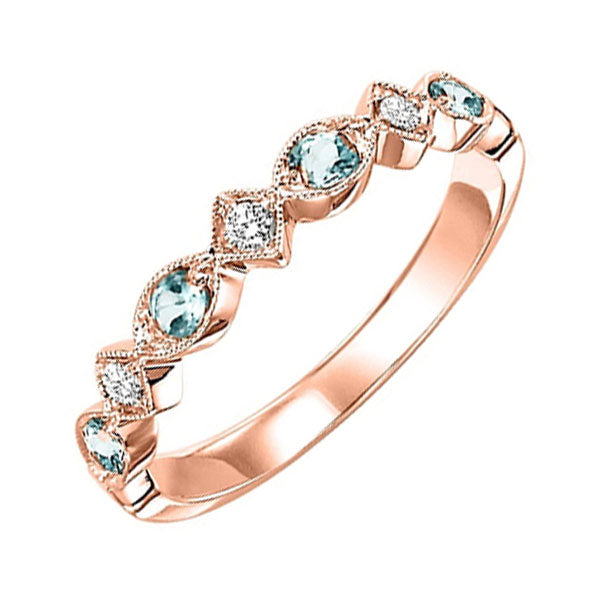 14k rose gold stackable prong aquamarine band (1/20 ct. tw.)