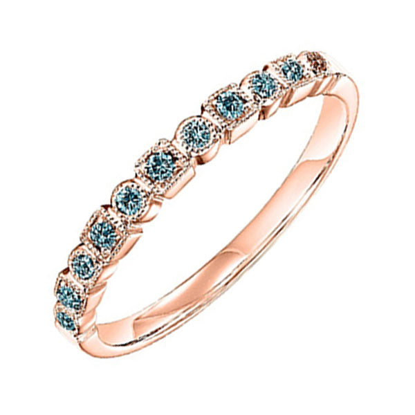 10k rose gold stackable prong colored diamond band