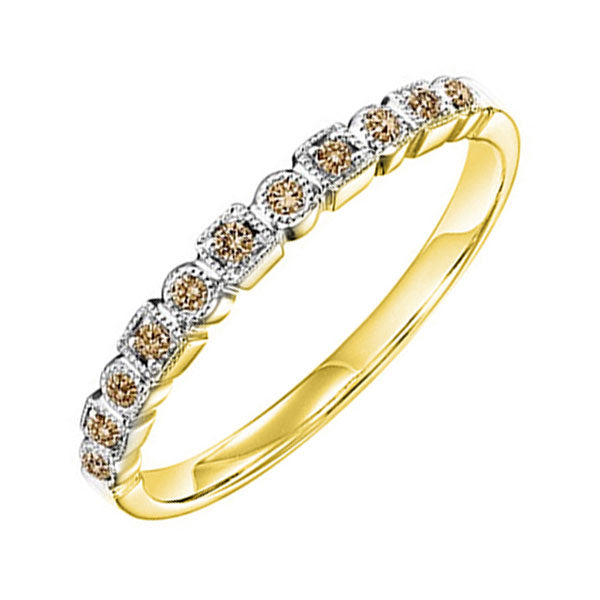 14k yellow gold stackable prong colored diamond band