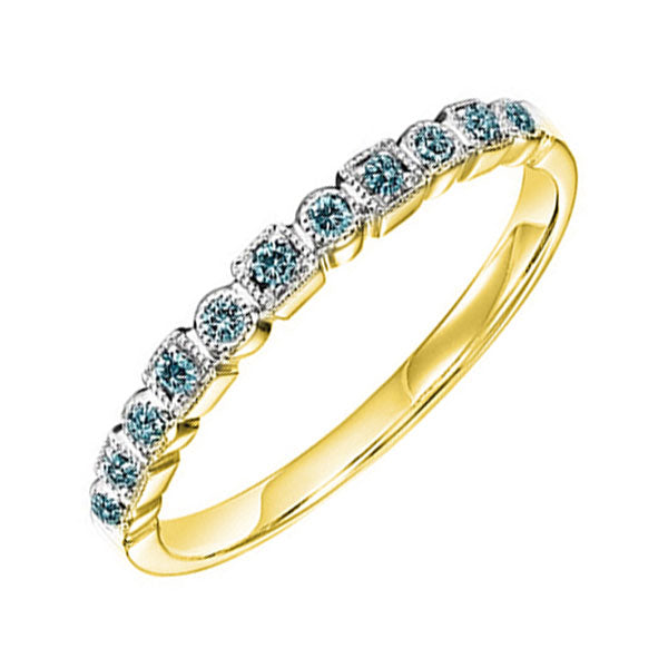 14k yellow gold stackable prong colored diamond band