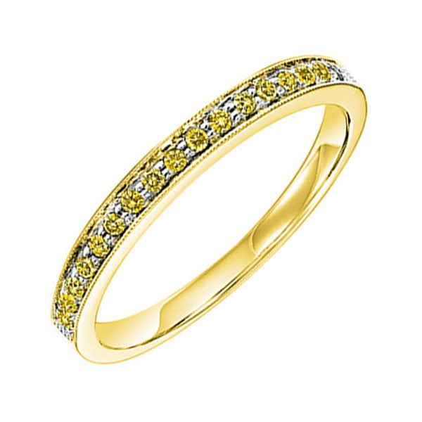 14k yellow gold stackable prong colored diamond band