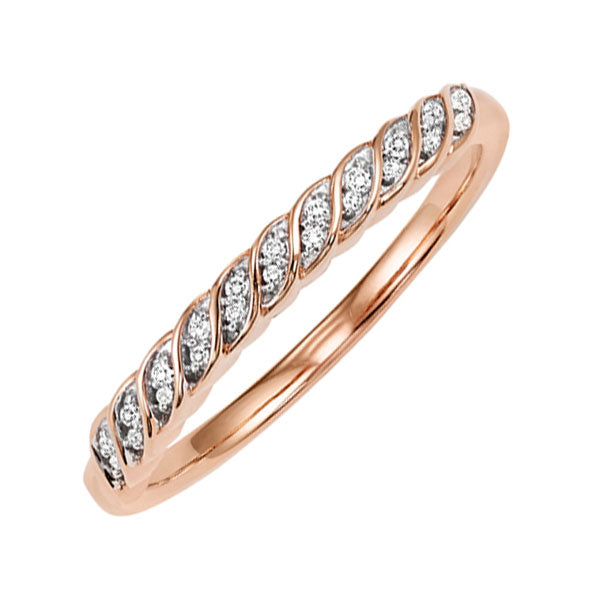 10k rose gold stackable prong diamond band (1/10 ct. tw.)