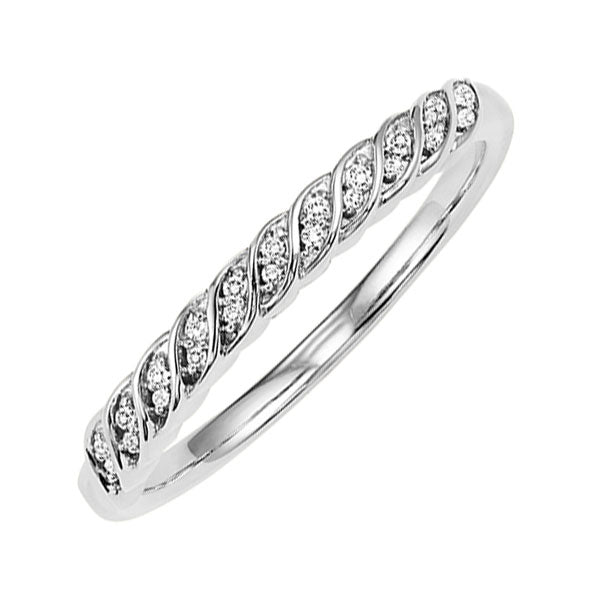 10k white gold stackable prong diamond band (1/10 ct. tw.)