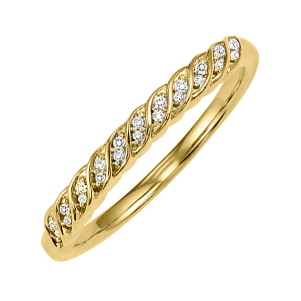 10k yellow gold stackable prong diamond band (1/10 ct. tw.)