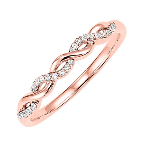 10k rose gold stackable prong diamond band (1/20 ct. tw.)
