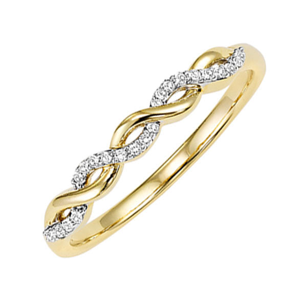 10k yellow gold stackable prong diamond band (1/20 ct. tw.)