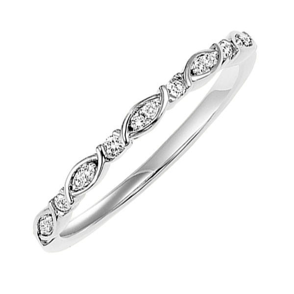 10k white gold stackable prong diamond band (1/12 ct. tw.)