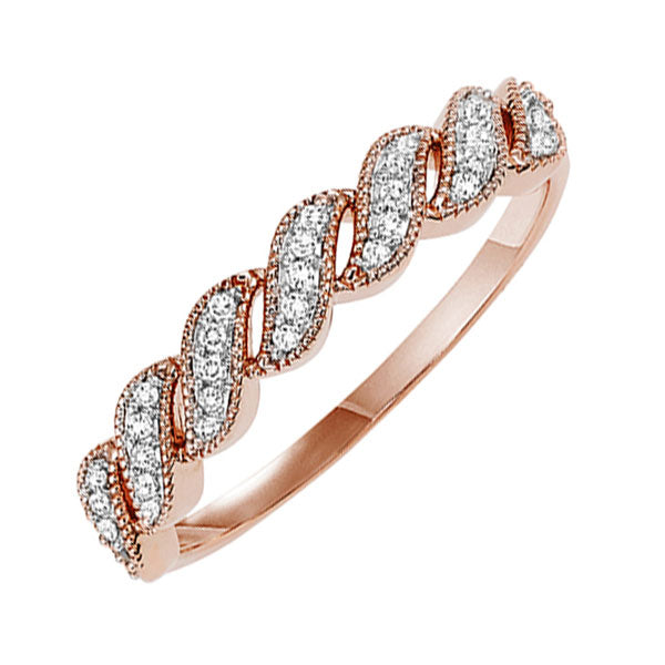 10k rose gold stackable prong diamond band (1/10 ct. tw.)