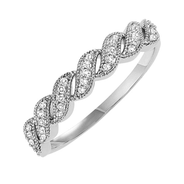 10k white gold stackable prong diamond band (1/10 ct. tw.)