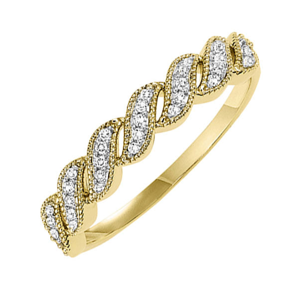 10k yellow gold stackable prong diamond band (1/10 ct. tw.)