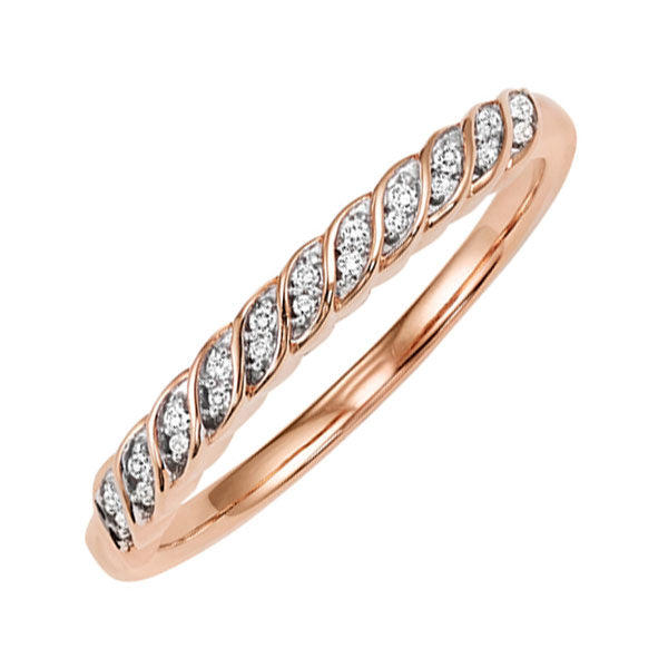 14k rose gold stackable prong diamond band (1/20 ct. tw.)