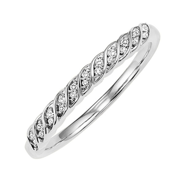 14k white gold stackable prong diamond band (1/20 ct. tw.)