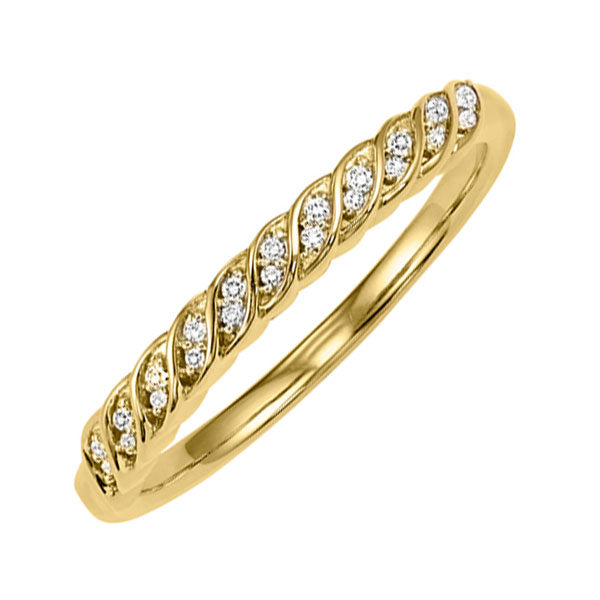 14k yellow gold stackable prong diamond band (1/20 ct. tw.)