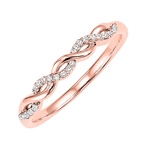 14k rose gold stackable prong diamond band (1/20 ct. tw.)