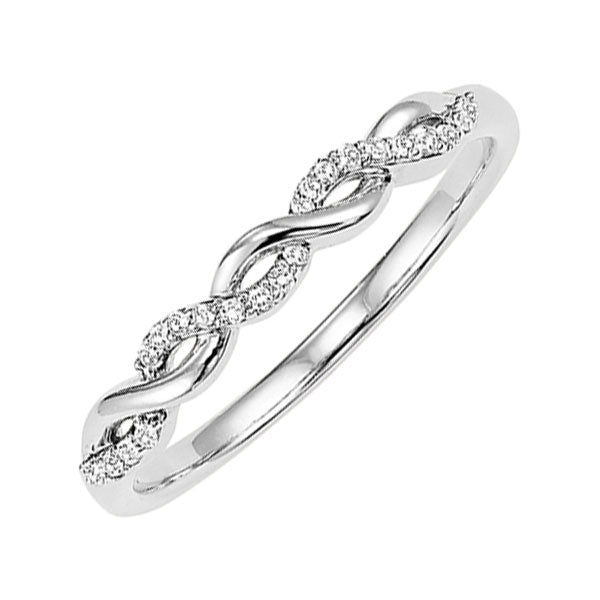 14k white gold stackable prong diamond band (1/20 ct. tw.)