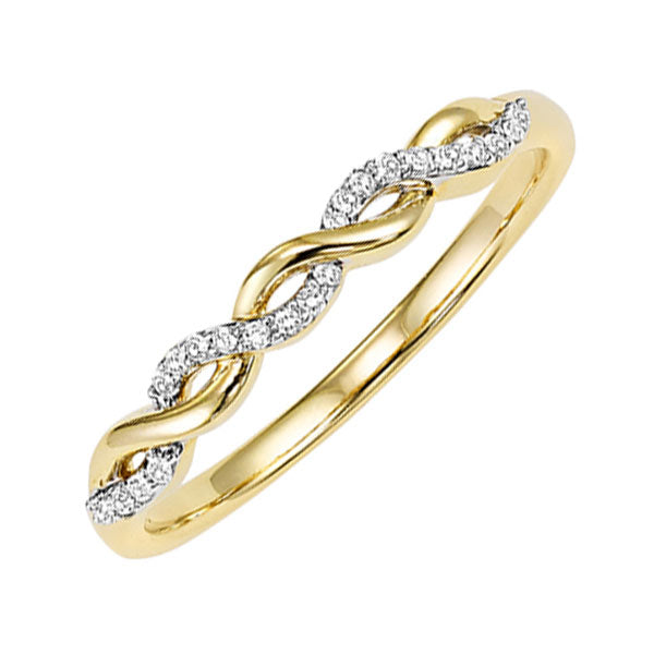 14k yellow gold stackable prong diamond band (1/20 ct. tw.)