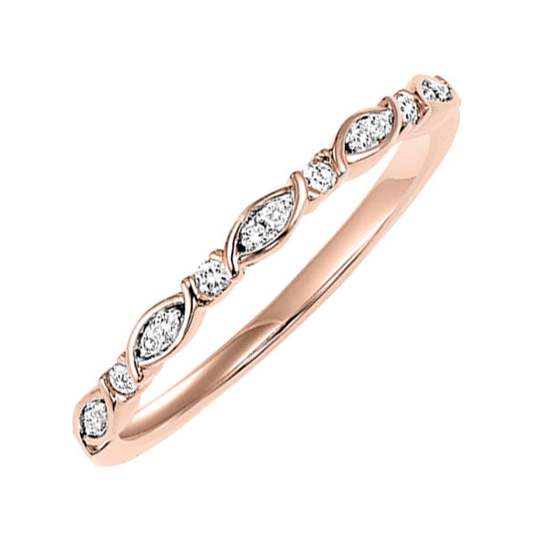 14k rose gold stackable prong diamond band (1/10 ct. tw.)