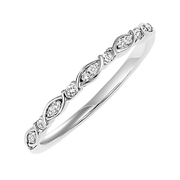 14k white gold stackable prong diamond band (1/10 ct. tw.)