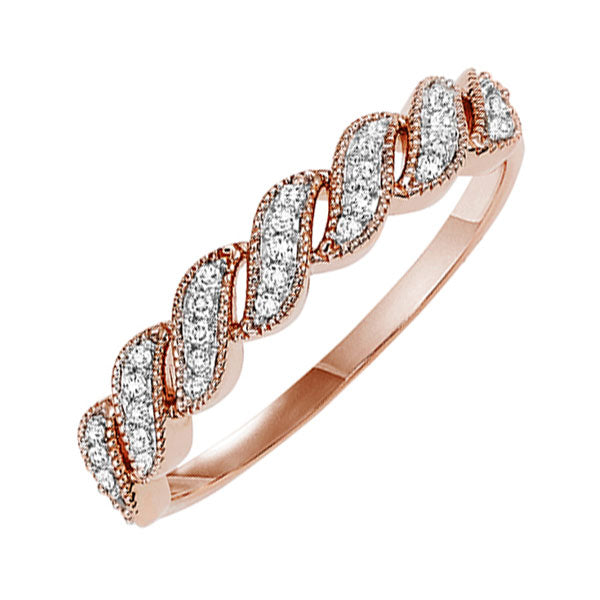 14k rose gold stackable prong diamond band (1/10 ct. tw.)