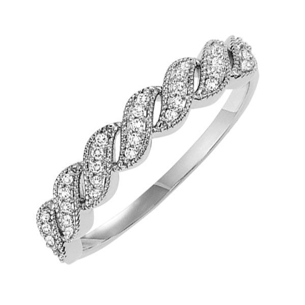 14k white gold stackable prong diamond band (1/10 ct. tw.)