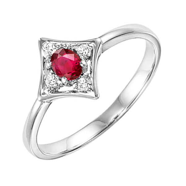 14k white gold prong ruby ring (1/20 ct. tw.)