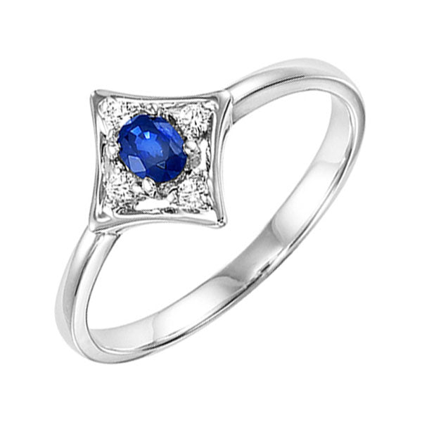 14k white gold prong sapphire ring (1/20 ct. tw.)