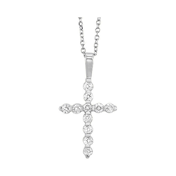 diamond classic cross pendant in 14k white gold (1/4 ctw)