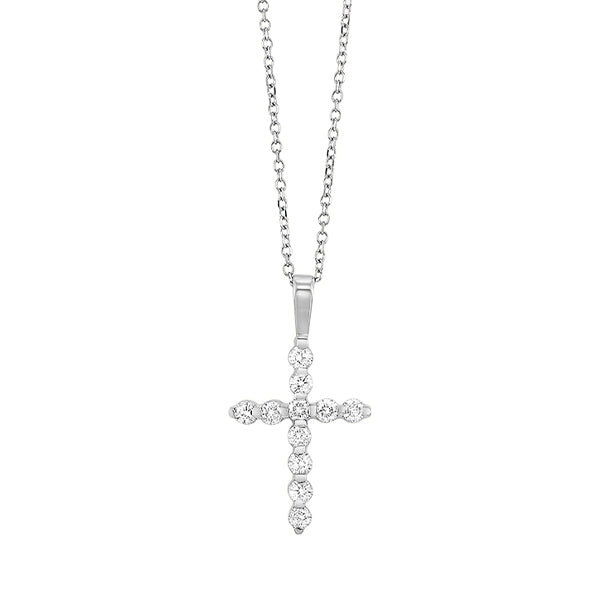 diamond classic cross pendant in 14k white gold (1/3 ctw)