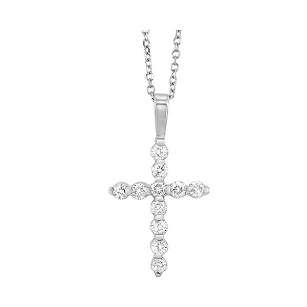 diamond classic cross pendant in 14k white gold (1/2 ctw)