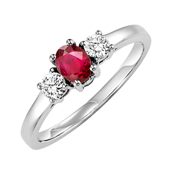 14k white gold prong ruby ring (1/4 ct. tw.)