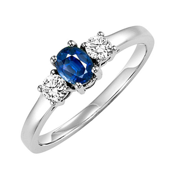 14k white gold prong sapphire ring (1/4 ct. tw.)