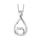 ribbon heart love knot pendant in sterling silver