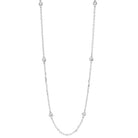 diamond station necklace in 14k white gold, adjustable (1/4ctw)