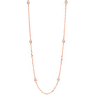 diamond station necklace in 14k rose gold (1 ctw)