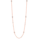 diamond station necklace in 14k rose gold (1 1/2 ctw)