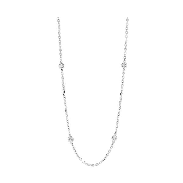 diamond station necklace in 14k white gold (1 1/2ctw)