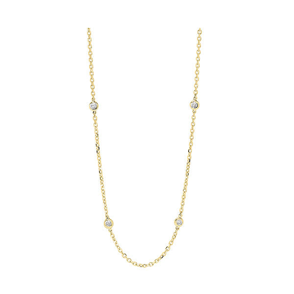 diamond station necklace in 14k yellow gold (1 1/2 ctw)