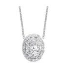 diamond starburst eternity oval cluster pendant necklace in 14k white gold (1/4 ctw)