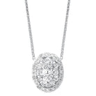 diamond starburst eternity oval cluster pendant necklace in 14k white gold (1/2 ctw)