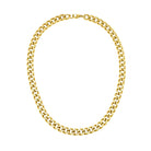 classic curb link chain necklace in yellow stainless steel, 24"