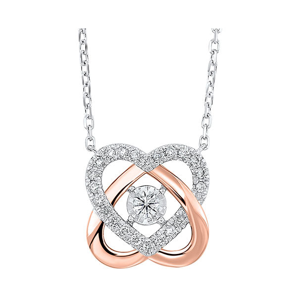 love's crossing diamond necklace in 14k two-tone gold (1/3 ct. tw.)