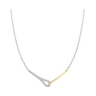 diamond twisted interlocking pendant necklace in 14k two-tone gold (1/5ctw)