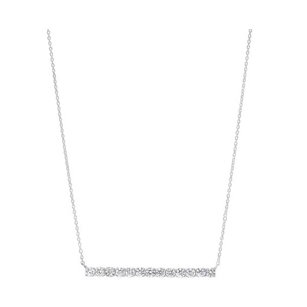 diamond bar pendant layer necklace in 14k white gold (1/2 ctw)