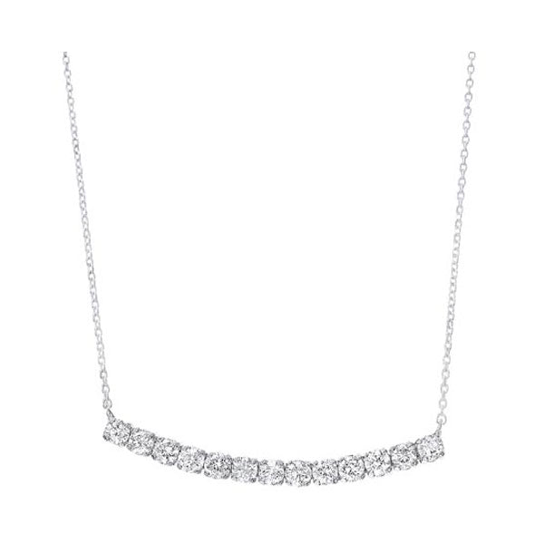 diamond curved bar pendant layer necklace in 14k white gold (1/2 ctw)